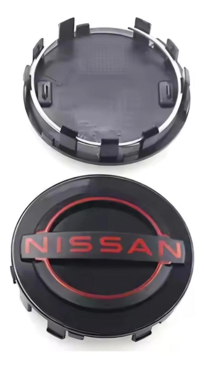 Centro Llanta Nissan 63 Mm Rojo Negro